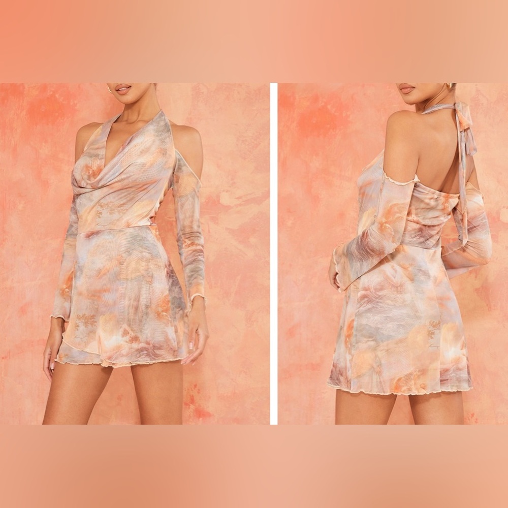 PLT Pale Pink Renaissance Print Shift Dress - Picture 3 of 5